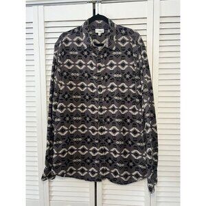 Sonoma The Supersoft Flannel Mens Big & Tall Plaid Shirt Aztec Gray XL Tall